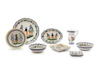 Eight Quimper Faience Table Articles — 20TH CENTURY