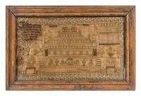 An English Needlepoint Sampler Frame: 13 x 19 1/2 inches. — ELIZABETH MARSHALL, DATED 1818
