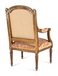 A Pair of Napoleon III Giltwood Fauteuils