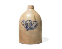 A Cobalt-Decorated Two Gallon Stoneware Jug, Marked "Geddes, NY," Late 19th Century
