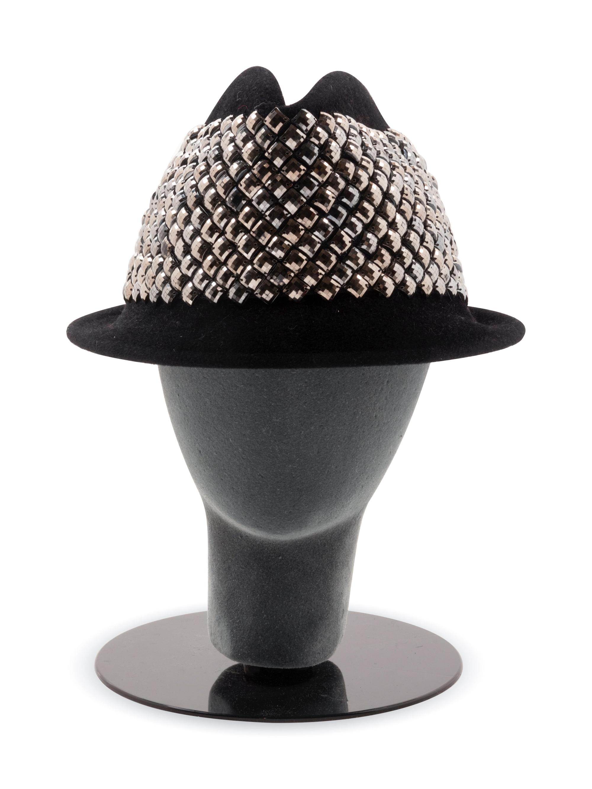 12 Assorted Hats and a Pair of Feathered Cuffs, 1970-2000s