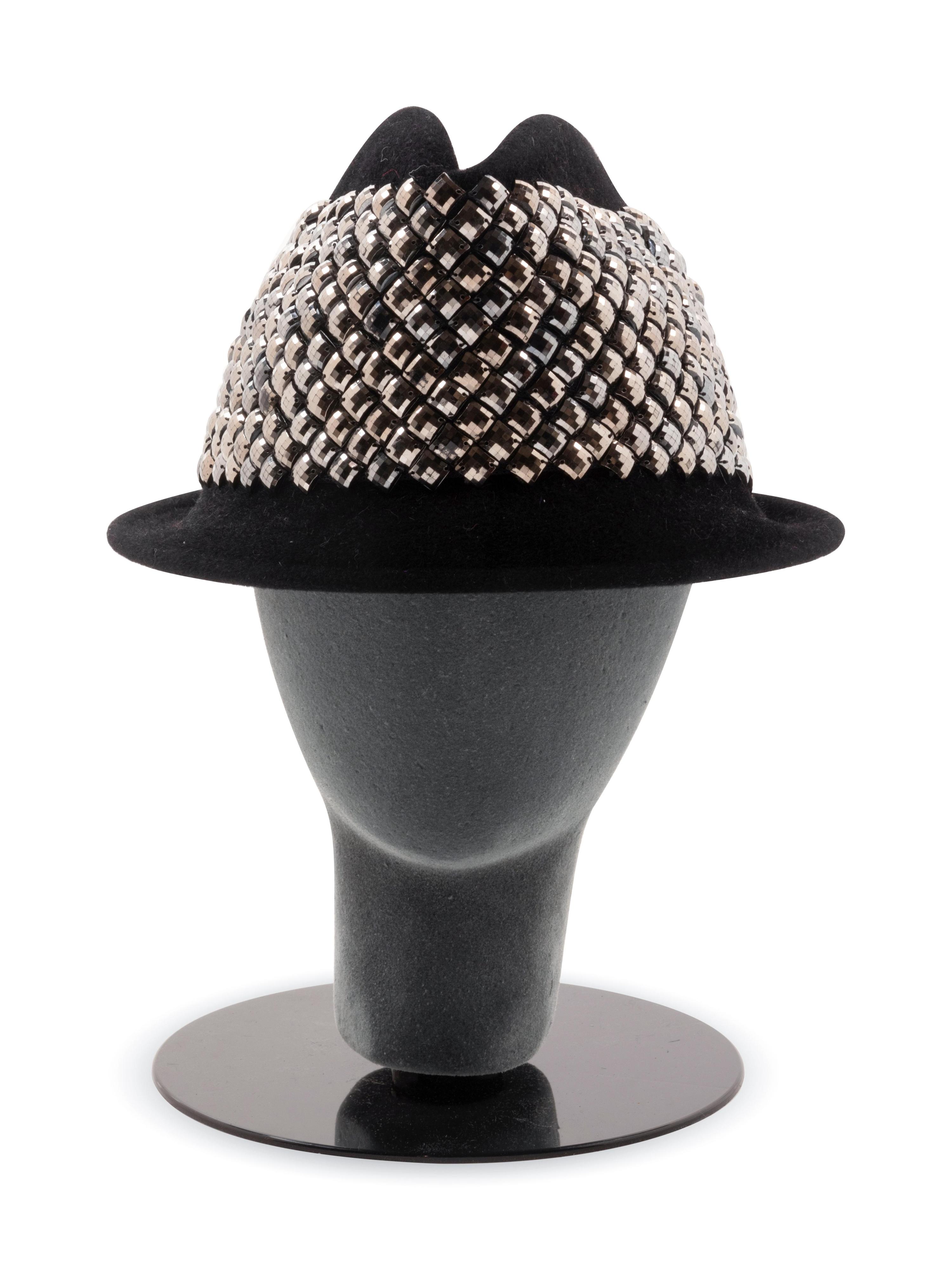 12 Assorted Hats and a Pair of Feathered Cuffs, 1970-2000s