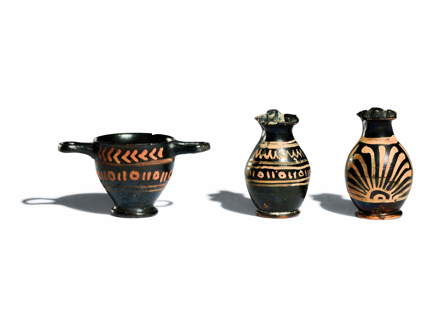 Three Apulian Xenon-Ware Miniature Vessels