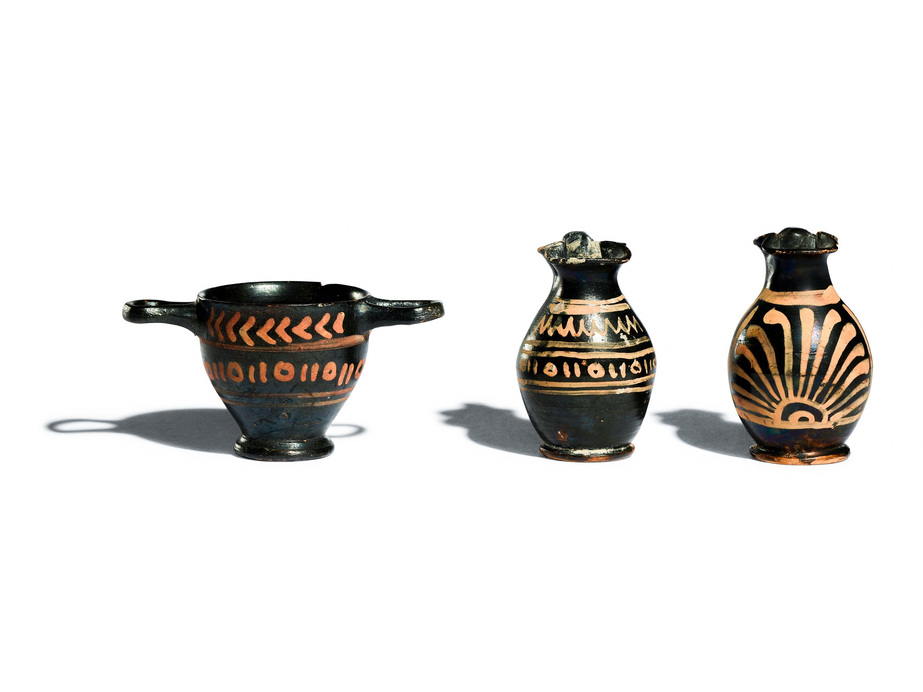 Three Apulian Xenon-Ware Miniature Vessels