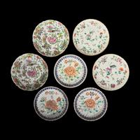Nineteen Chinese Famille Rose Porcelain Dishes and Bowls, Late 19th-20th Century — 晚清-民國 粉彩瓷器一組十九件