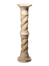 A Continental Carved Marble Pedestal
