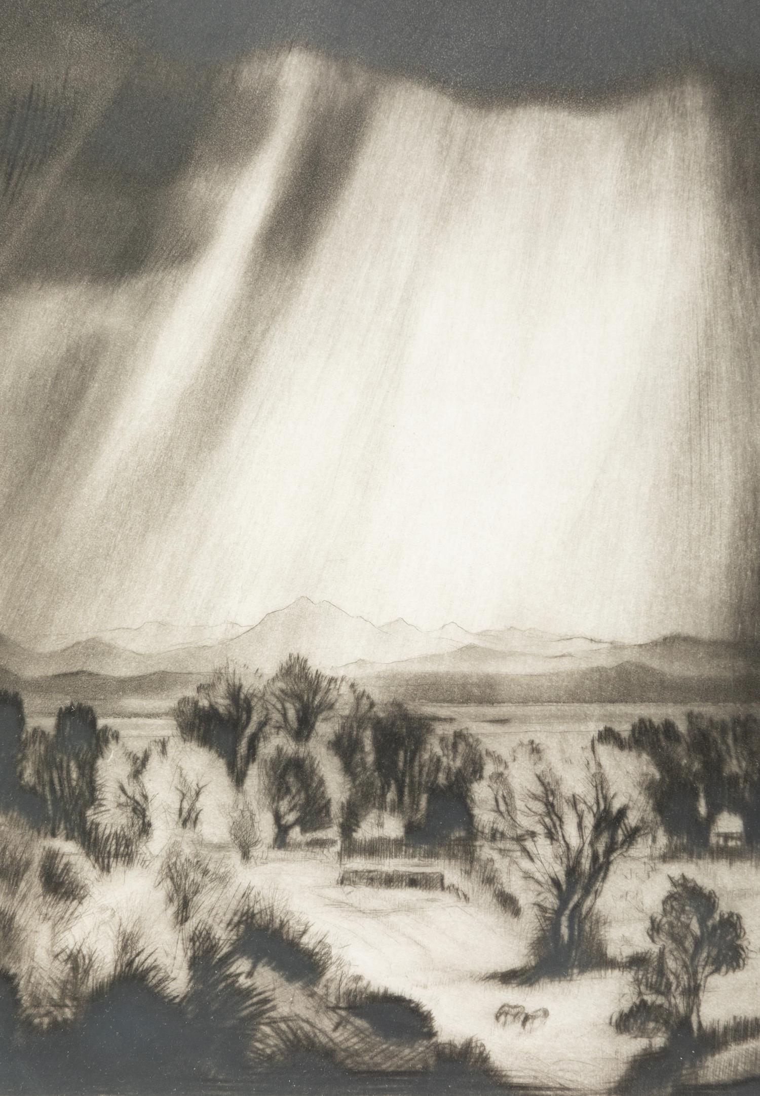 Rain in Taos Valley , Artist's Proof