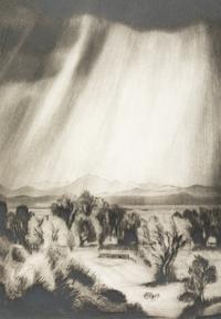 Rain in Taos Valley , Artist's Proof