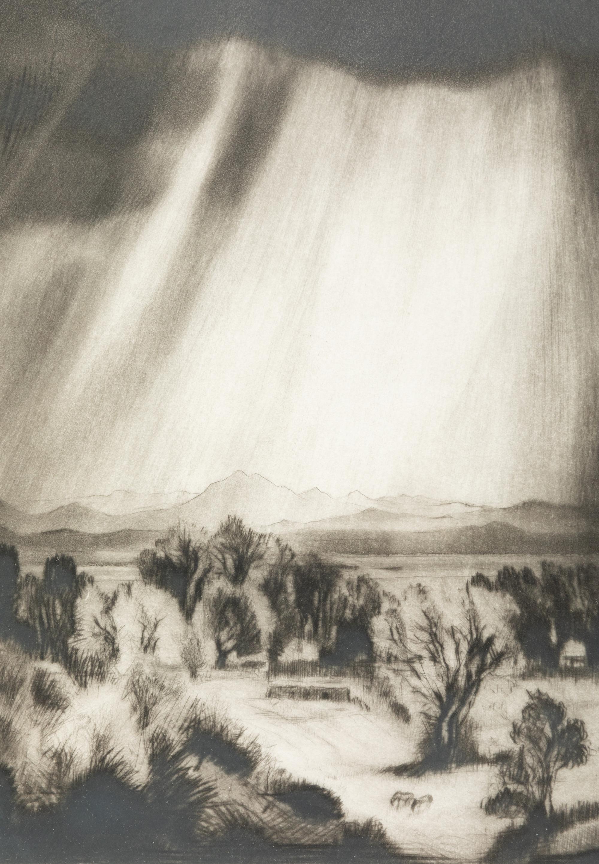Rain in Taos Valley , Artist's Proof