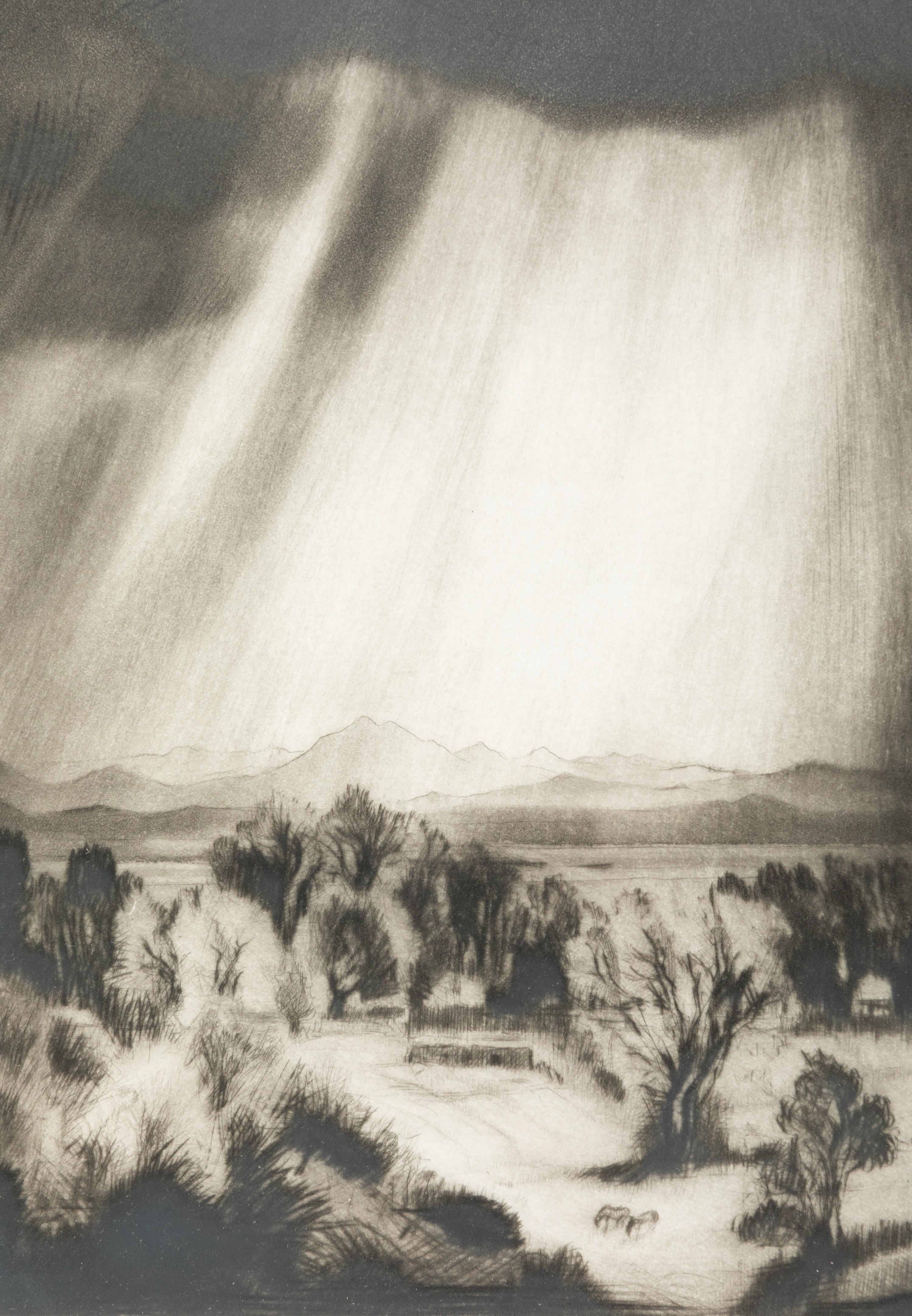 Rain in Taos Valley , Artist's Proof