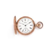 WALTHAM, 14K ROSE GOLD HUNTER CASE POCKET WATCH