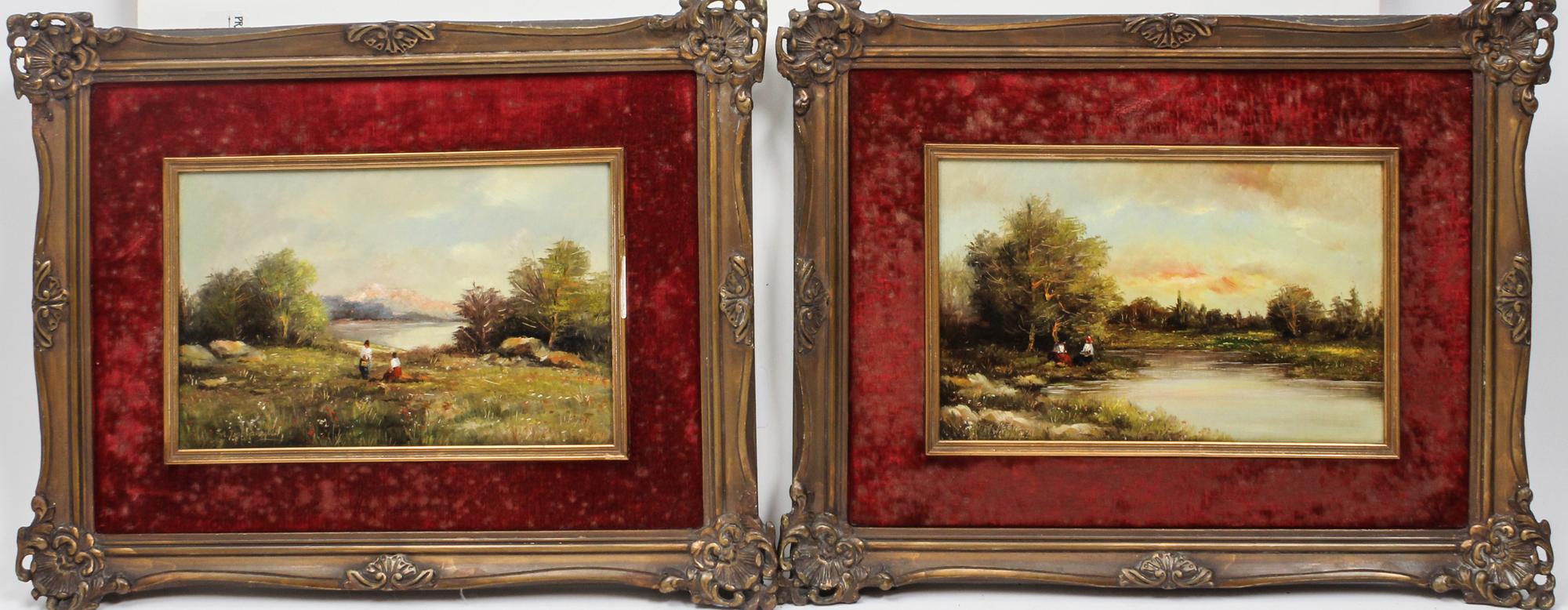 Artist Unknown, (20th century), Figures in a Landscape (two works)