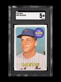 A Group of Tom Seaver Topps Baseball Cards Including 1967 Rookie Card No. 581 (SGC 3 VG),