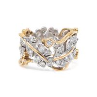 ELIZABETH GAGE, BICOLOR GOLD AND DIAMOND 'FRIENDSHIP' RING