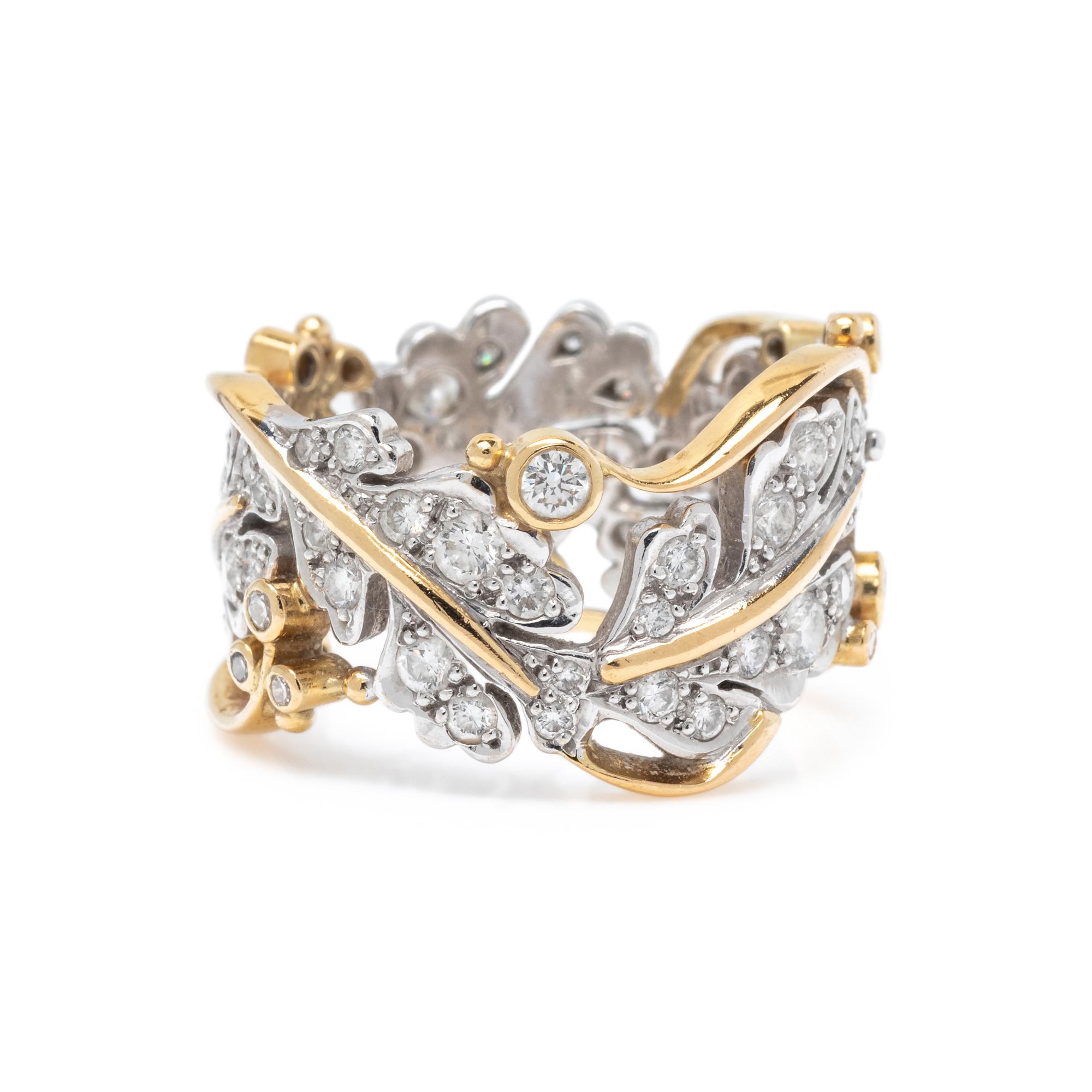 ELIZABETH GAGE, BICOLOR GOLD AND DIAMOND 'FRIENDSHIP' RING