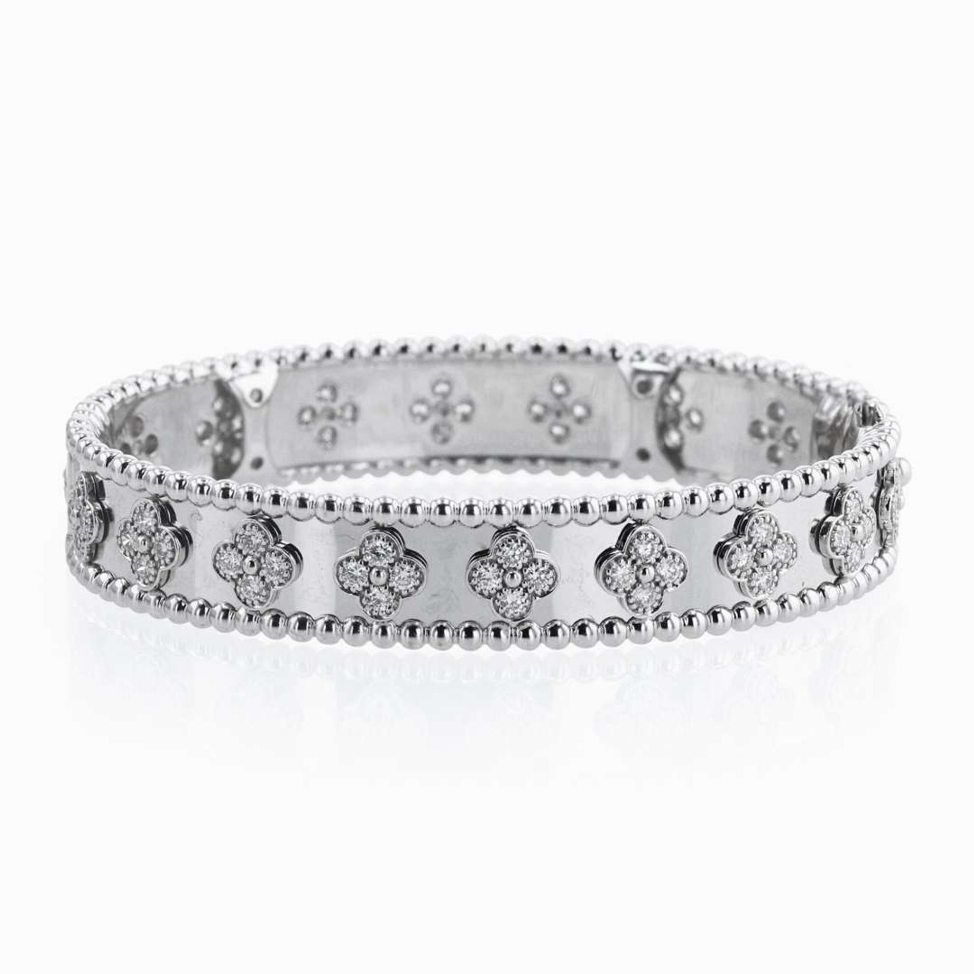 A Van Cleef and Arpels 18K White Gold and Diamond Bracelet