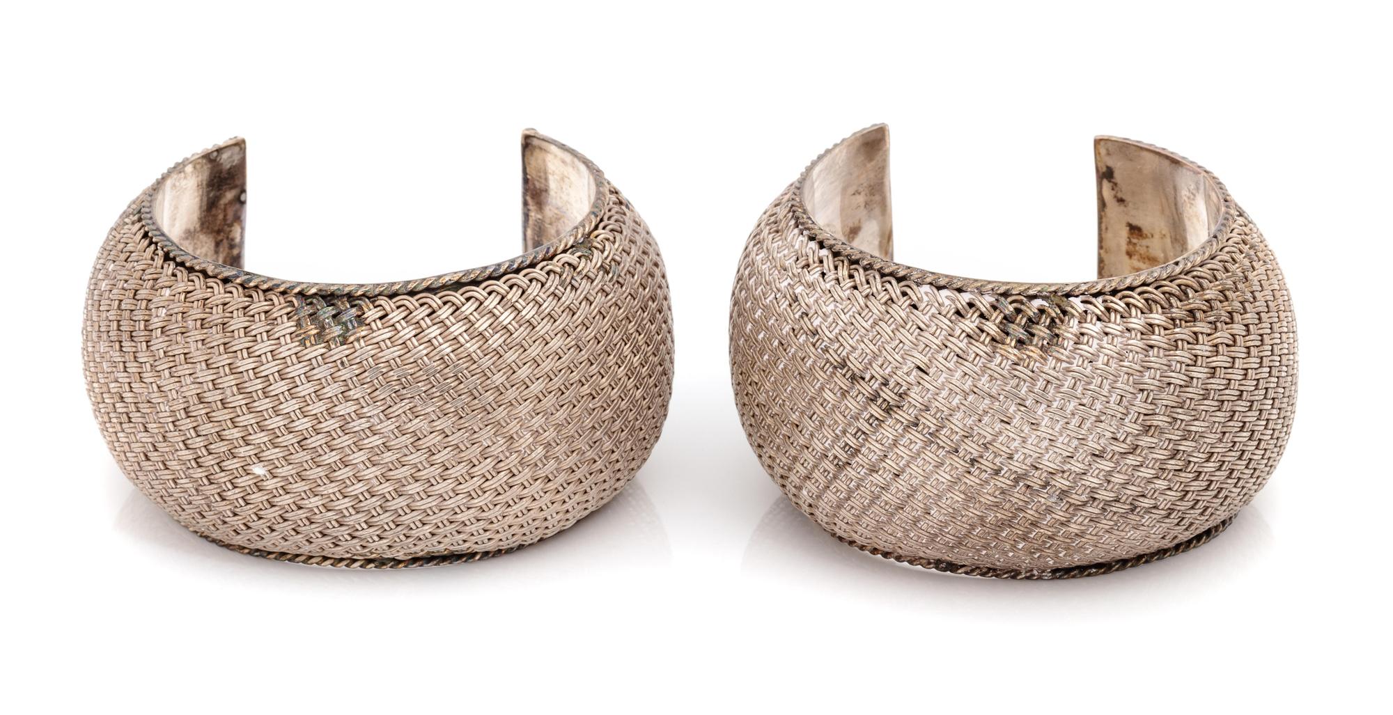 A Pair of Silver Cuff Bracelets,