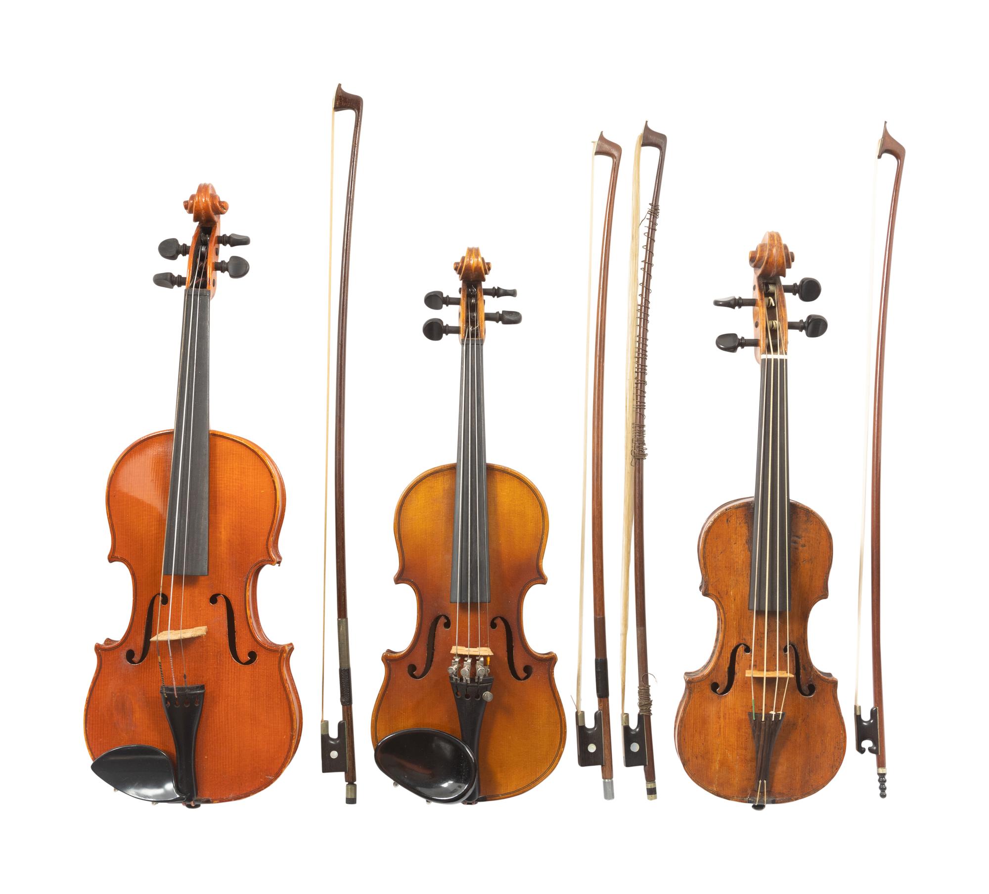 A Group of Three Children's Violins