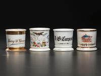 Four Porcelain Shaving Mugs