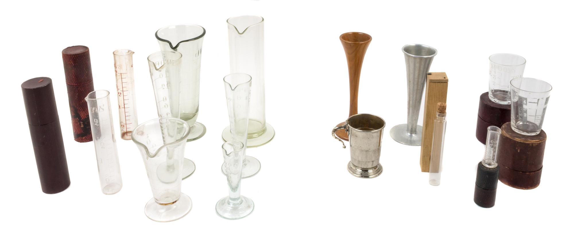 A Collection of Measuring Beakers Height of tallest 7 1/2 inches. — 19TH CENTURY AND LATER