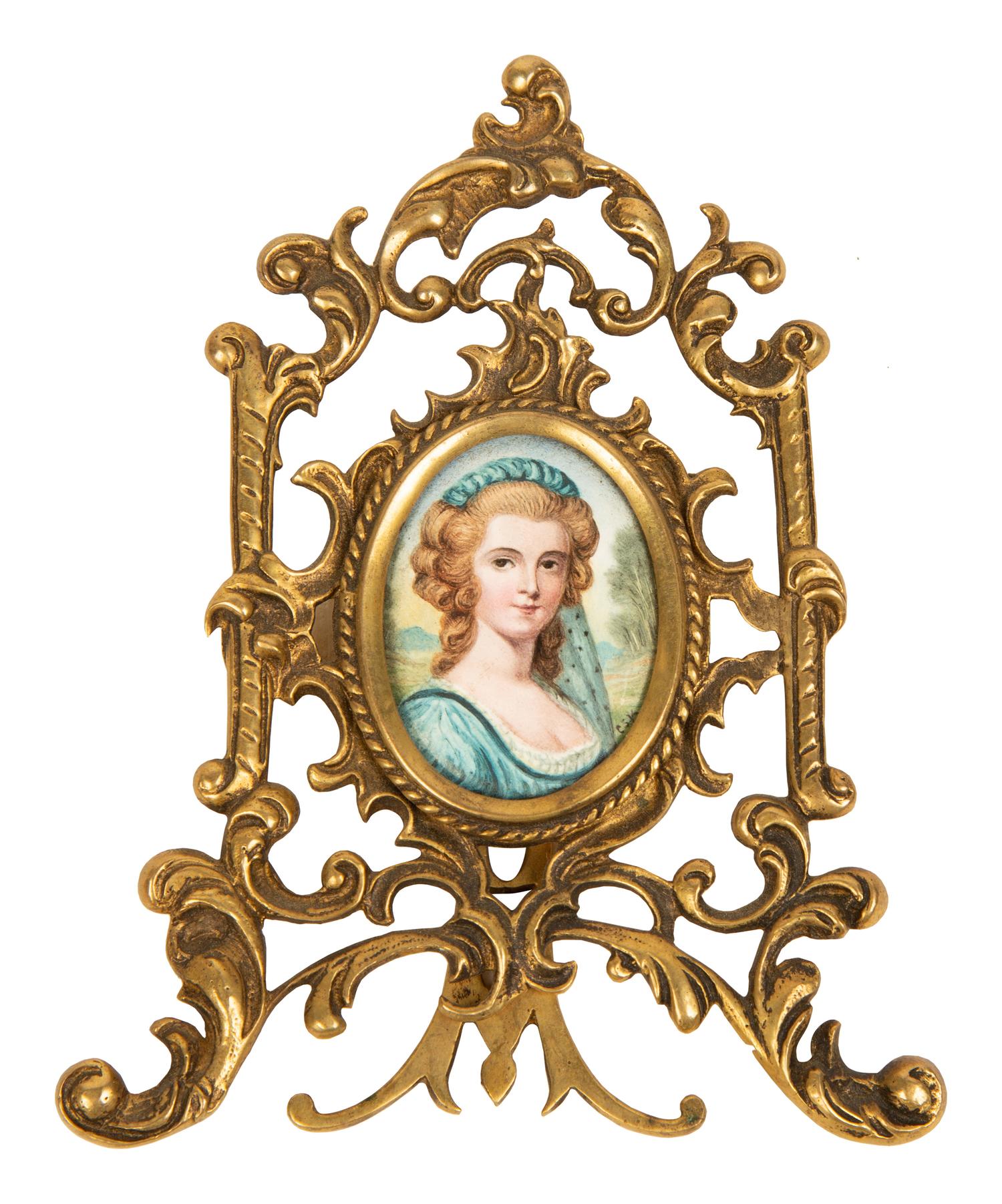 A Group of Six Continental Miniature Watercolor Portraits — 19TH CENTURY