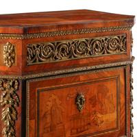 A Louis XVI Style Gilt Metal Mounted Marquetry Tall Chest of Drawers