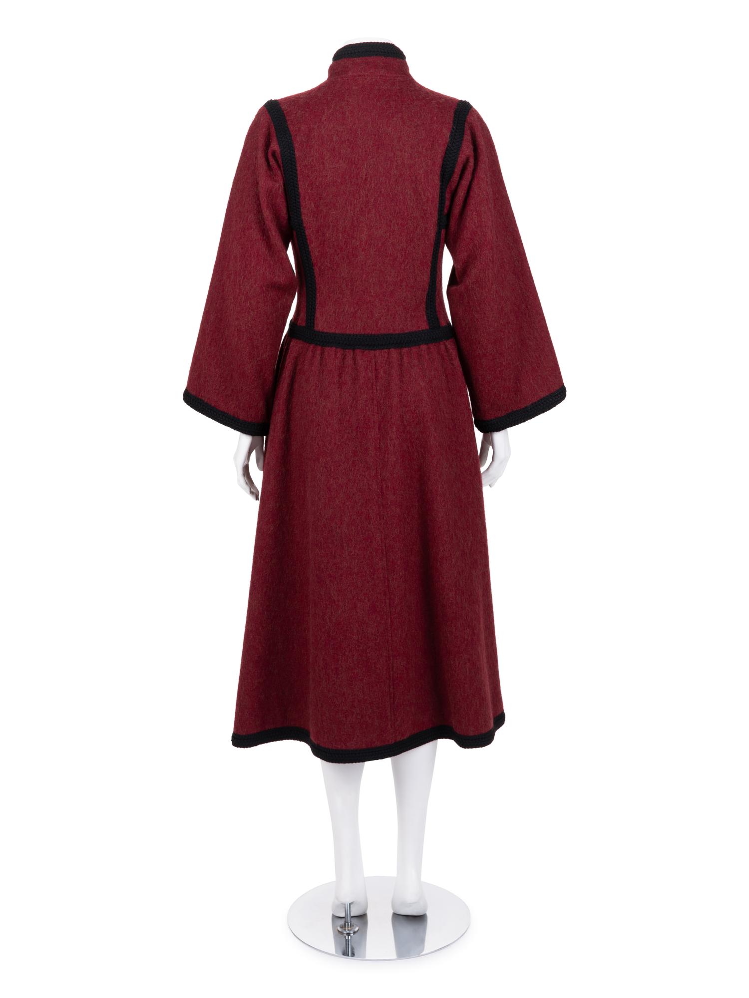 Saint Laurent Rive Gauche Wool Coat, c. 1977