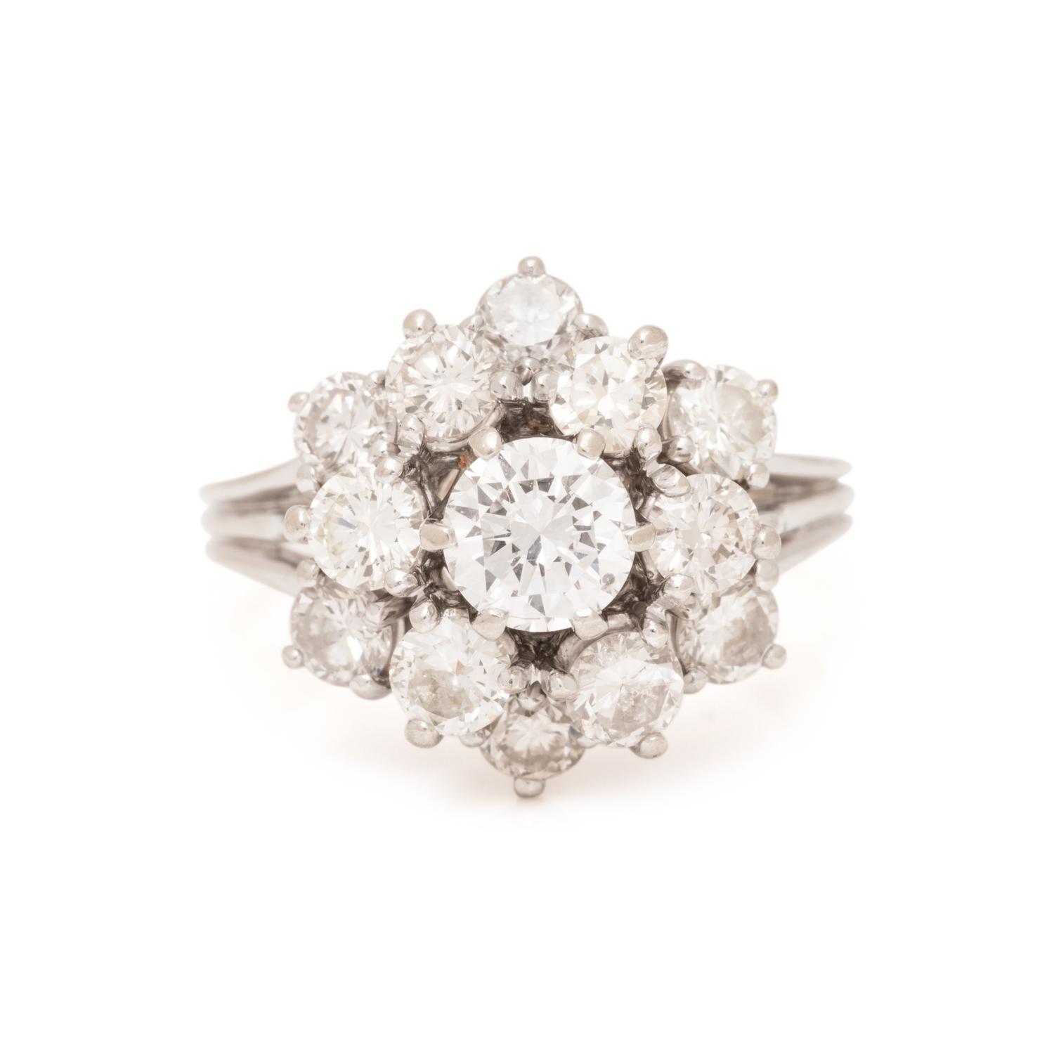 BAUMSTEIN & FEDER, DIAMOND CLUSTER RING