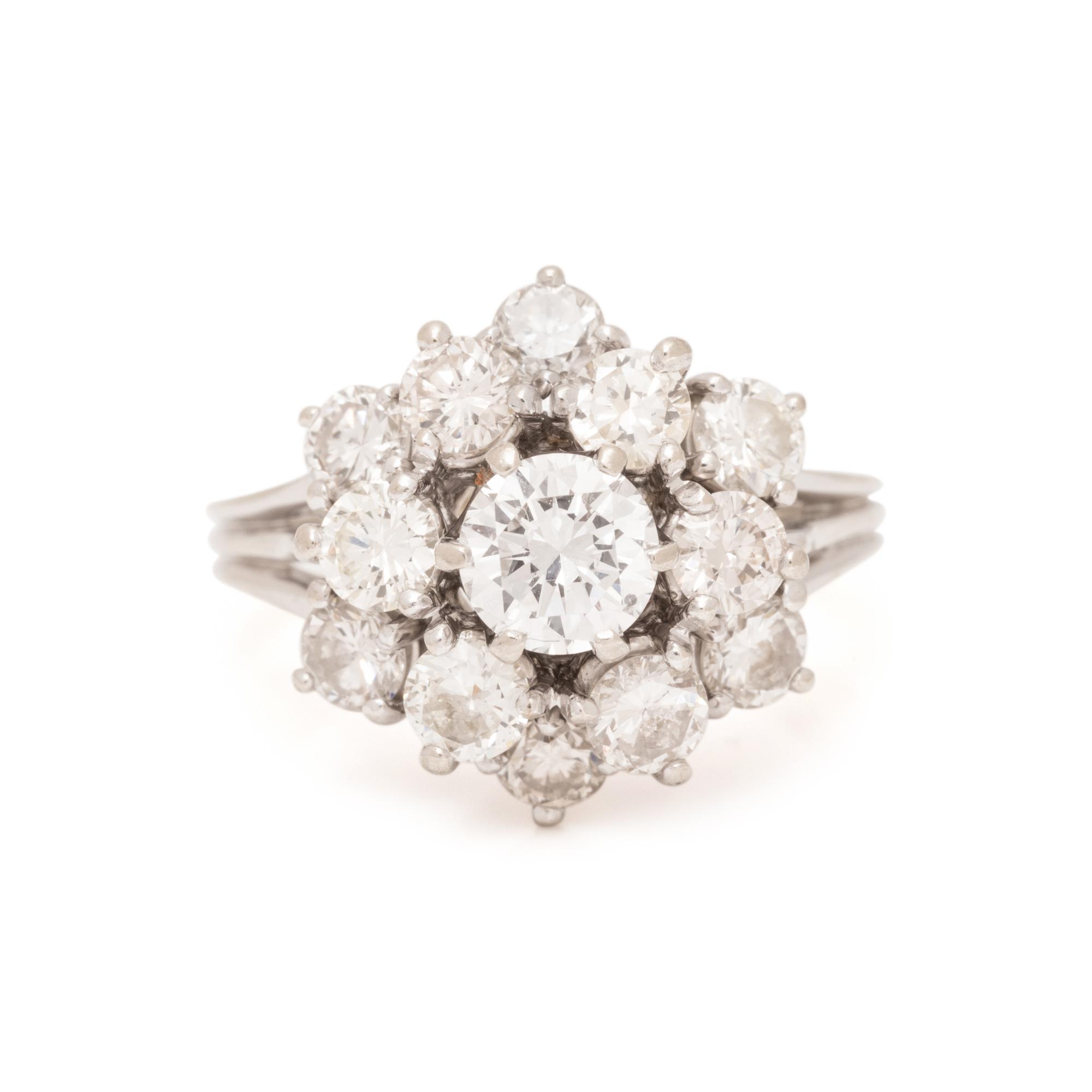 BAUMSTEIN & FEDER, DIAMOND CLUSTER RING