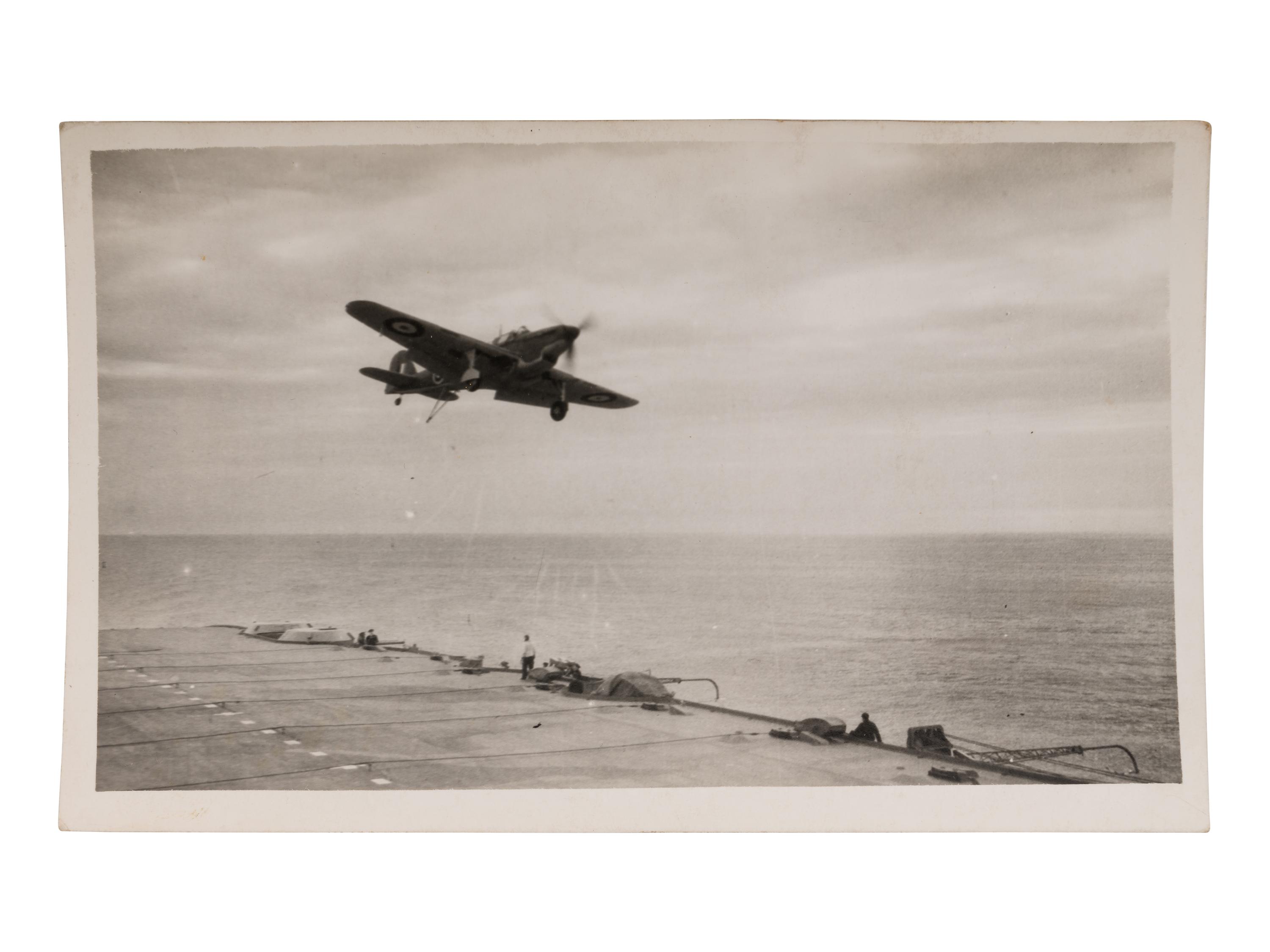 [GERMAN BATTLESHIP BISMARCK]. An archive of photographs and postcards relating to the British hunt for the German battleship Bismarck, ca. 1940s.