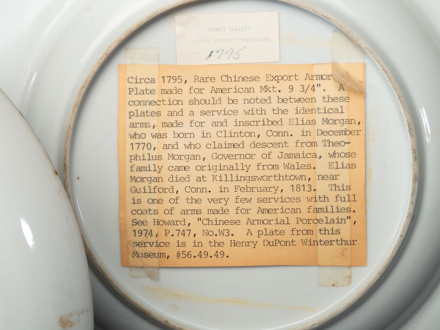 Four Chinese Export Porcelain Armorial Plates