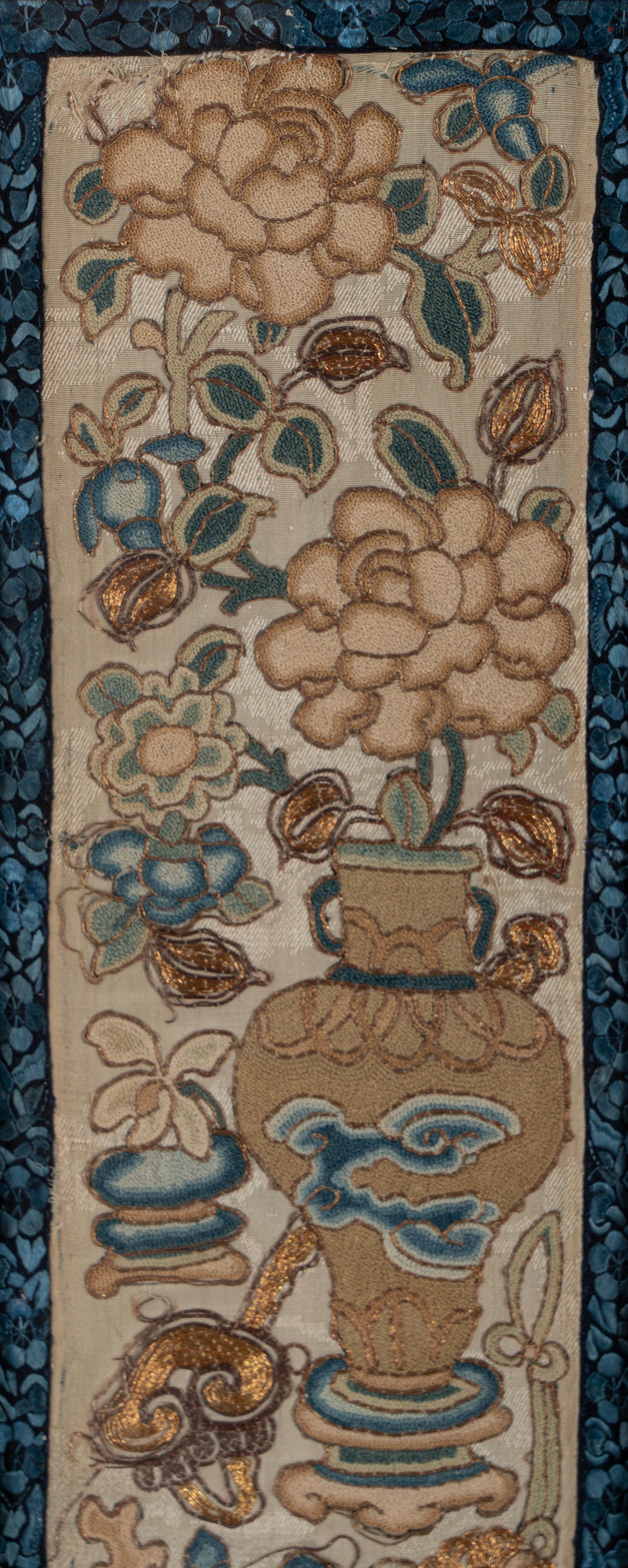 Two Pairs of Chinese Embroidered Sleeve Bands