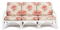 A Group of White Painted Rattan Furniture Length of sofa 75 inches. — 20TH CENTURY