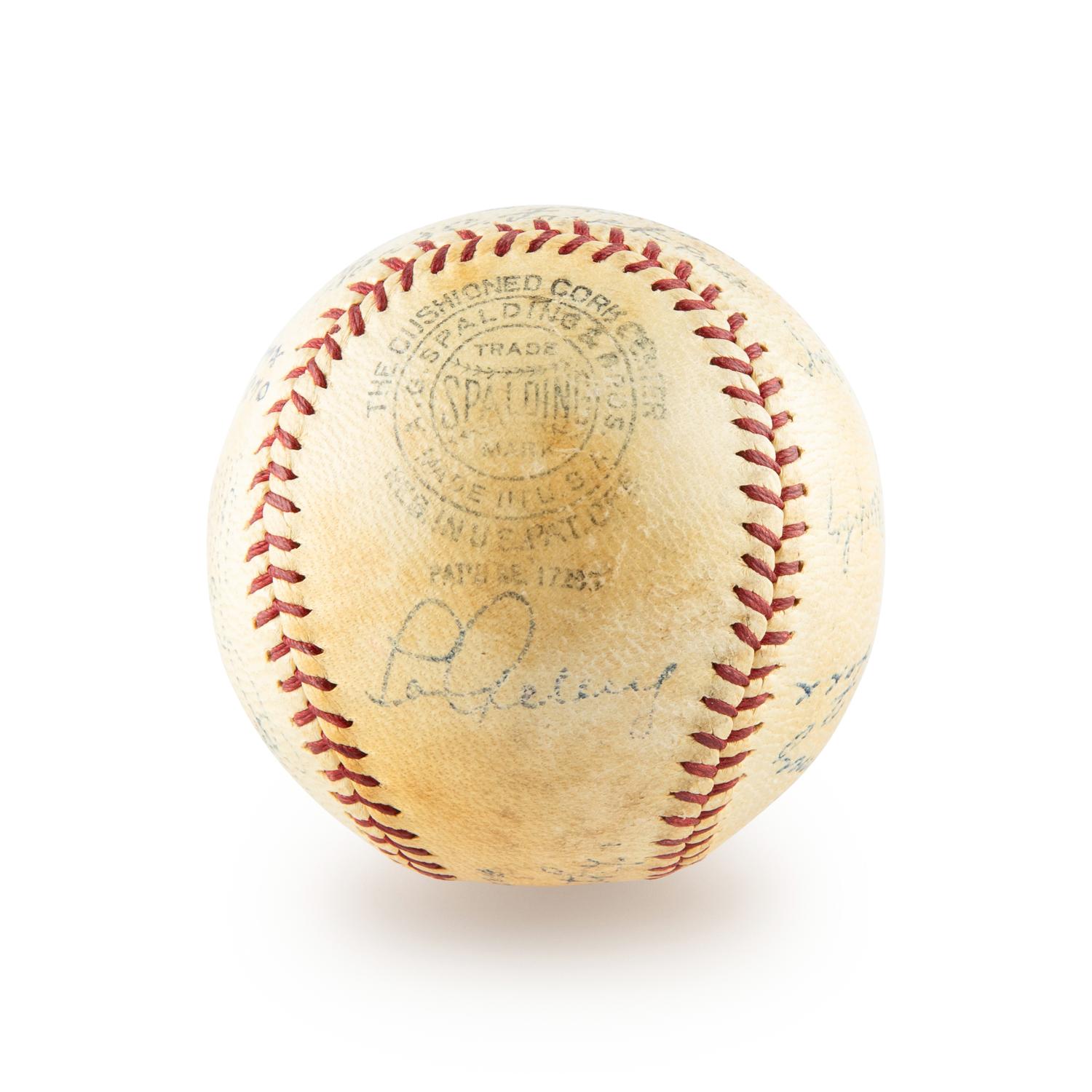A 1937 American League All Star Team Signed Autograph Baseball Including Lou Gehrig, Hank Greenberg and Jimmie Foxx (Beckett Authentication Services)