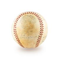 A 1937 American League All Star Team Signed Autograph Baseball Including Lou Gehrig, Hank Greenberg and Jimmie Foxx (Beckett Authentication Services)