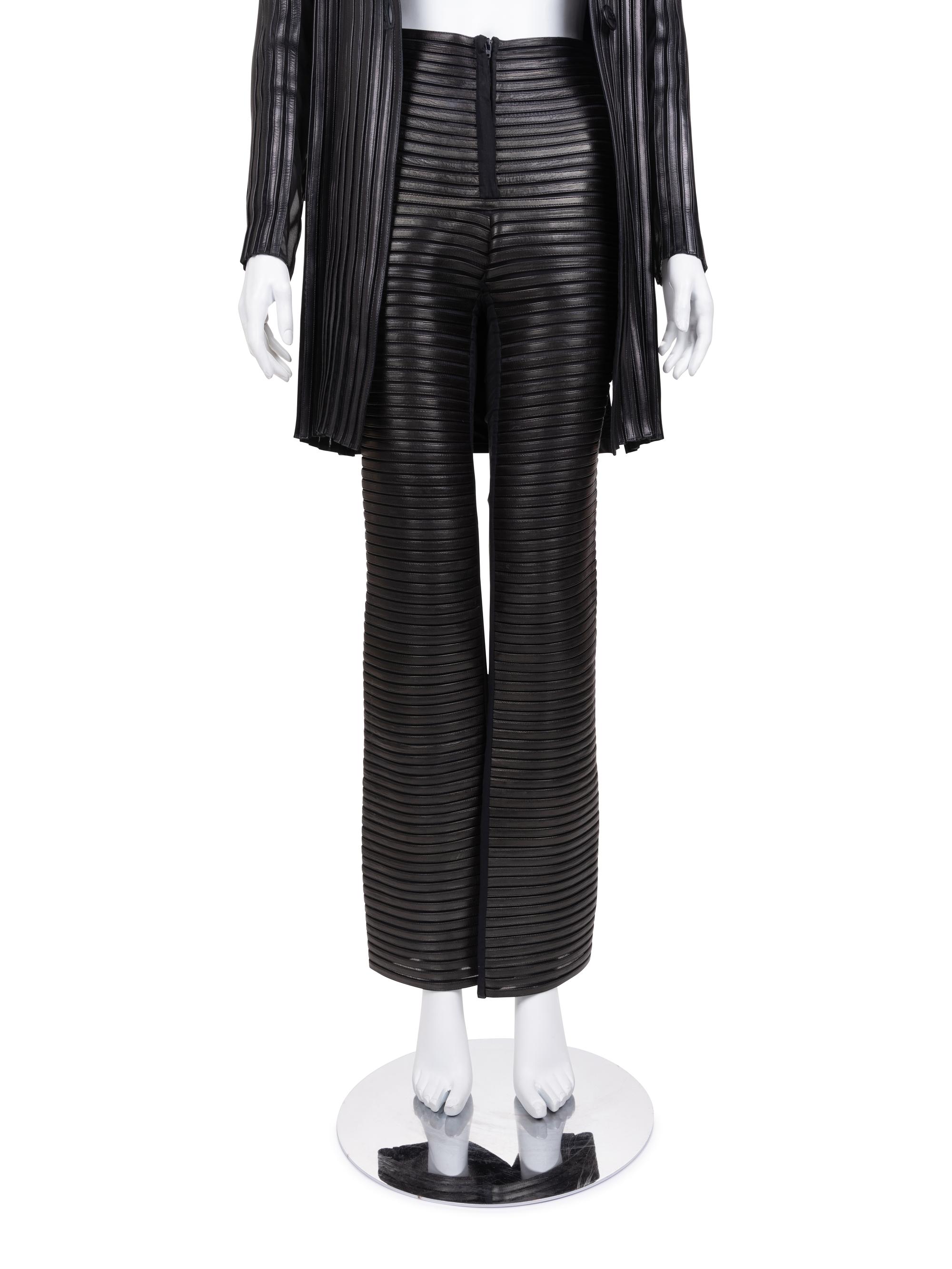 Jitrois Leather Jacket and Pants, 1980-90s