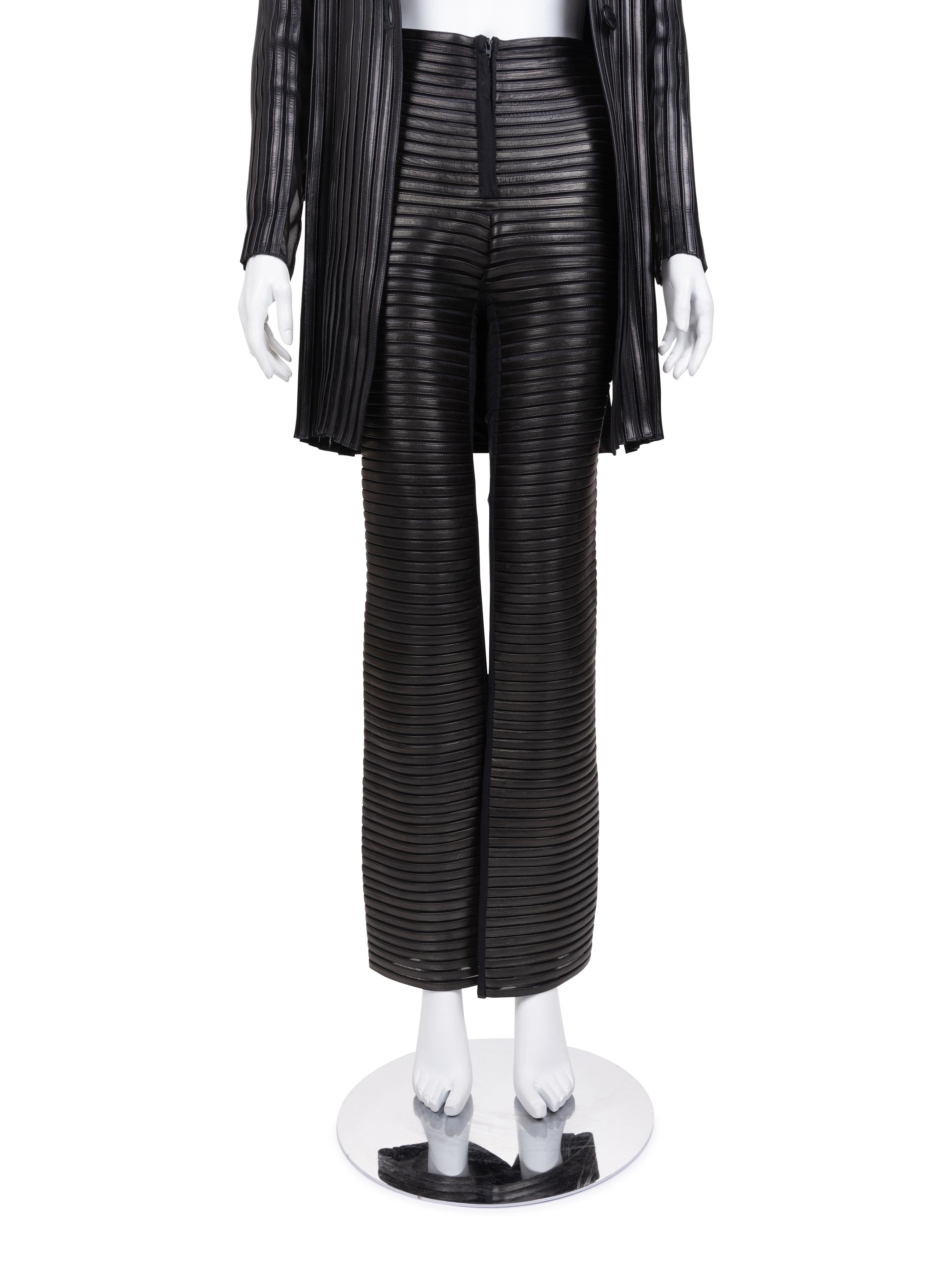 Jitrois Leather Jacket and Pants, 1980-90s