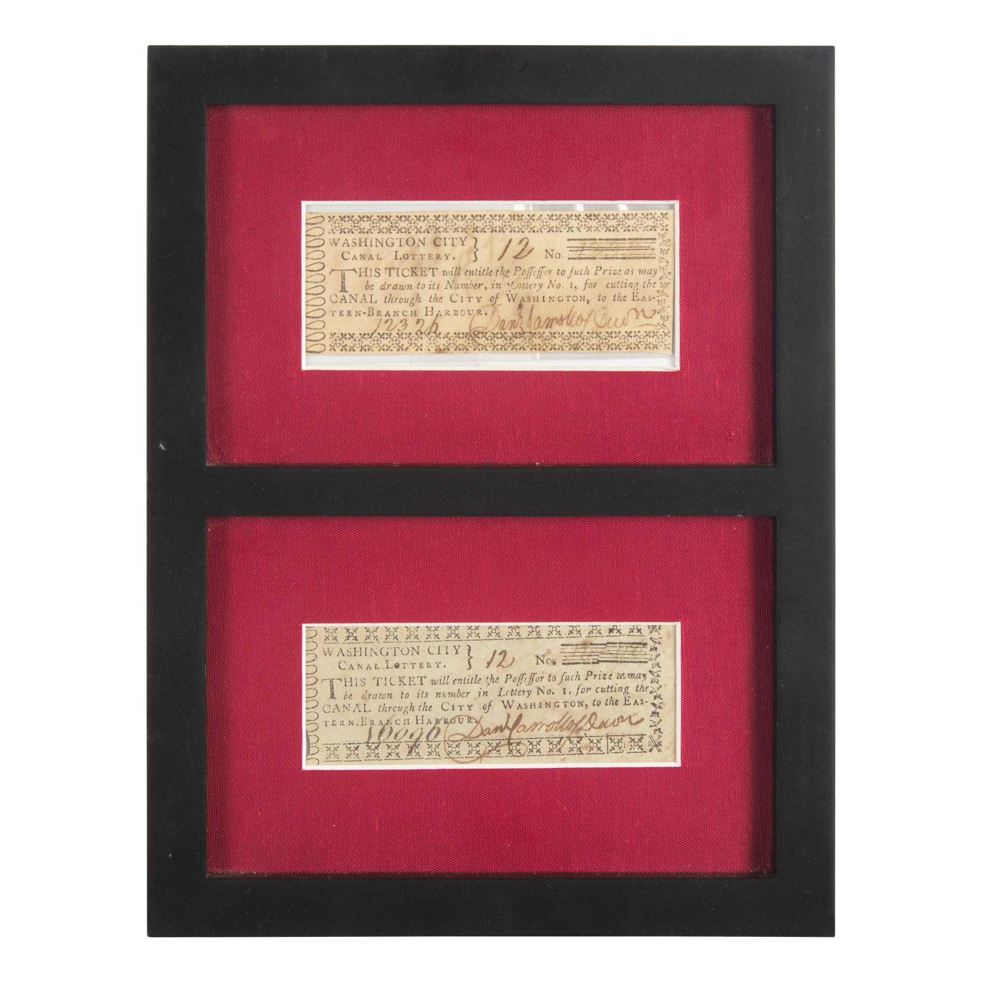 [Americana] Pair of 1790s Canal Lottery tickets