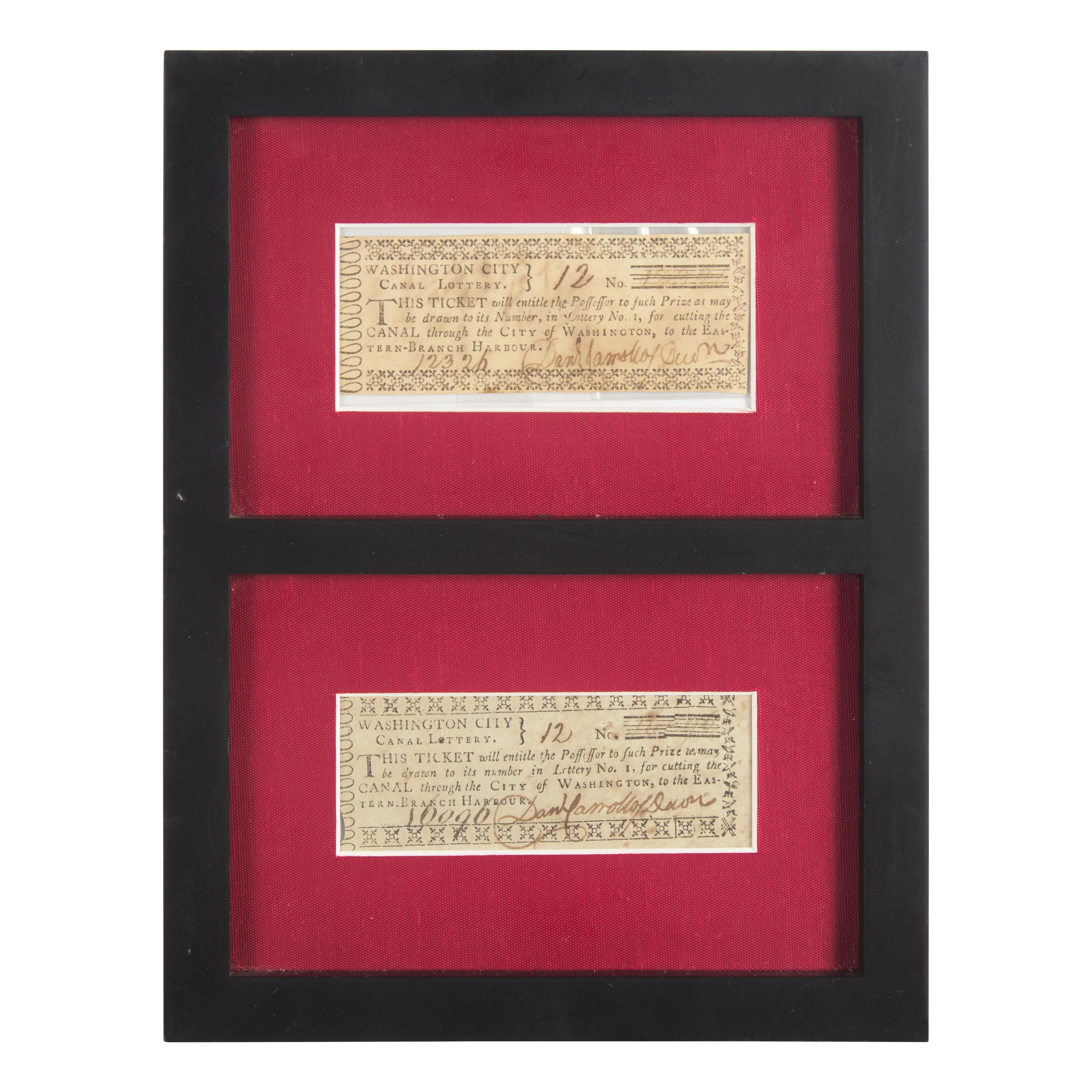 [Americana] Pair of 1790s Canal Lottery tickets
