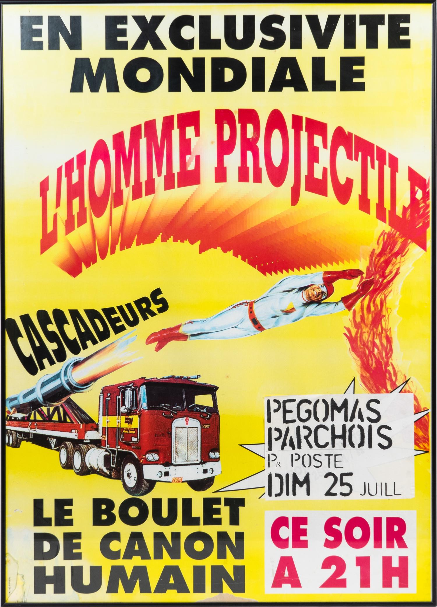 A Framed French Poster L'Homme Projectile — 20TH CENTURY