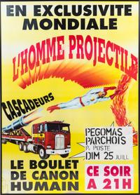 A Framed French Poster L'Homme Projectile — 20TH CENTURY