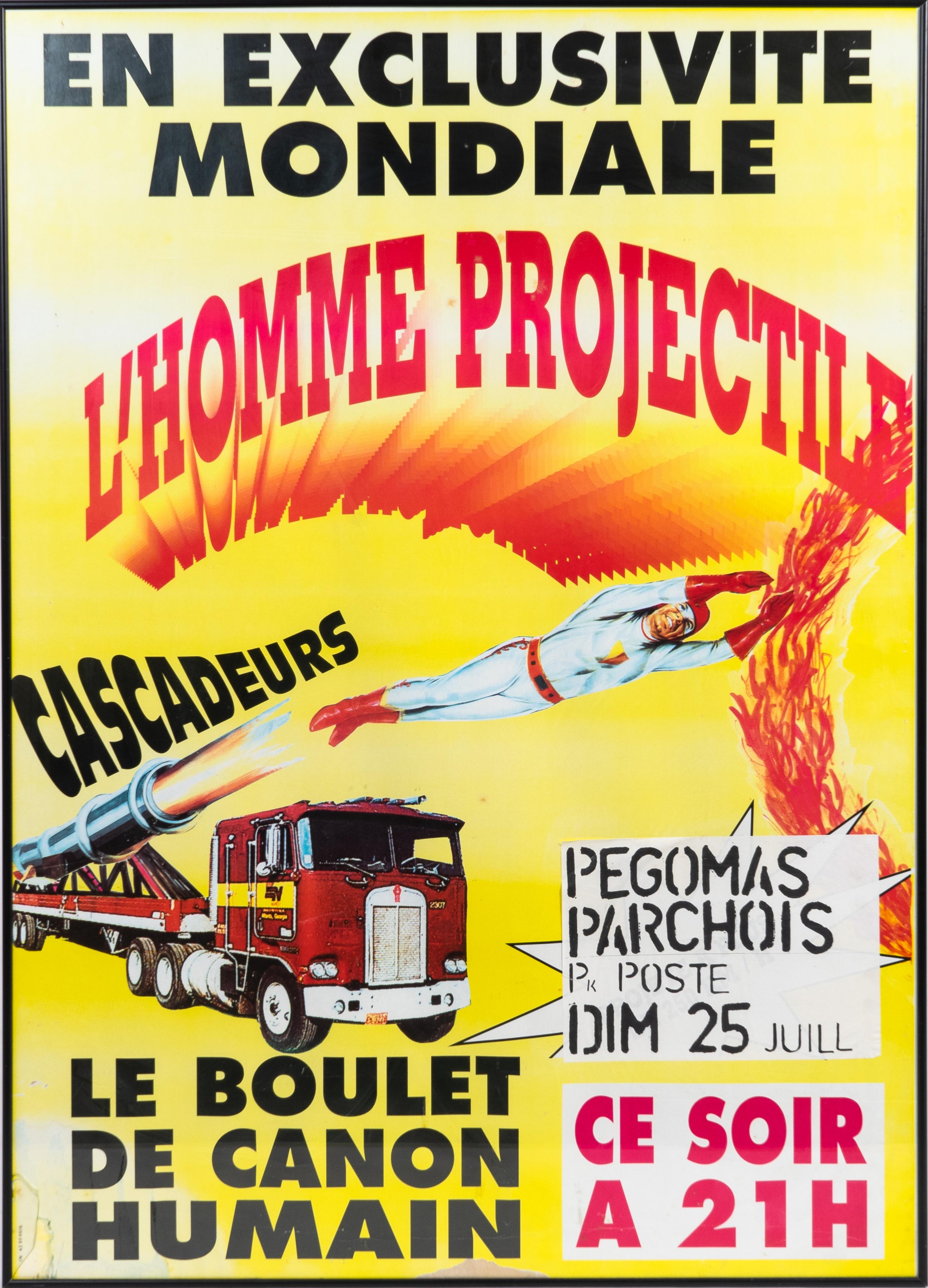 A Framed French Poster L'Homme Projectile — 20TH CENTURY