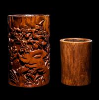 Two Huanghuali Brushpots, Bitong