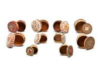 Collection of Great Lakes Quilled Birchbark Boxes