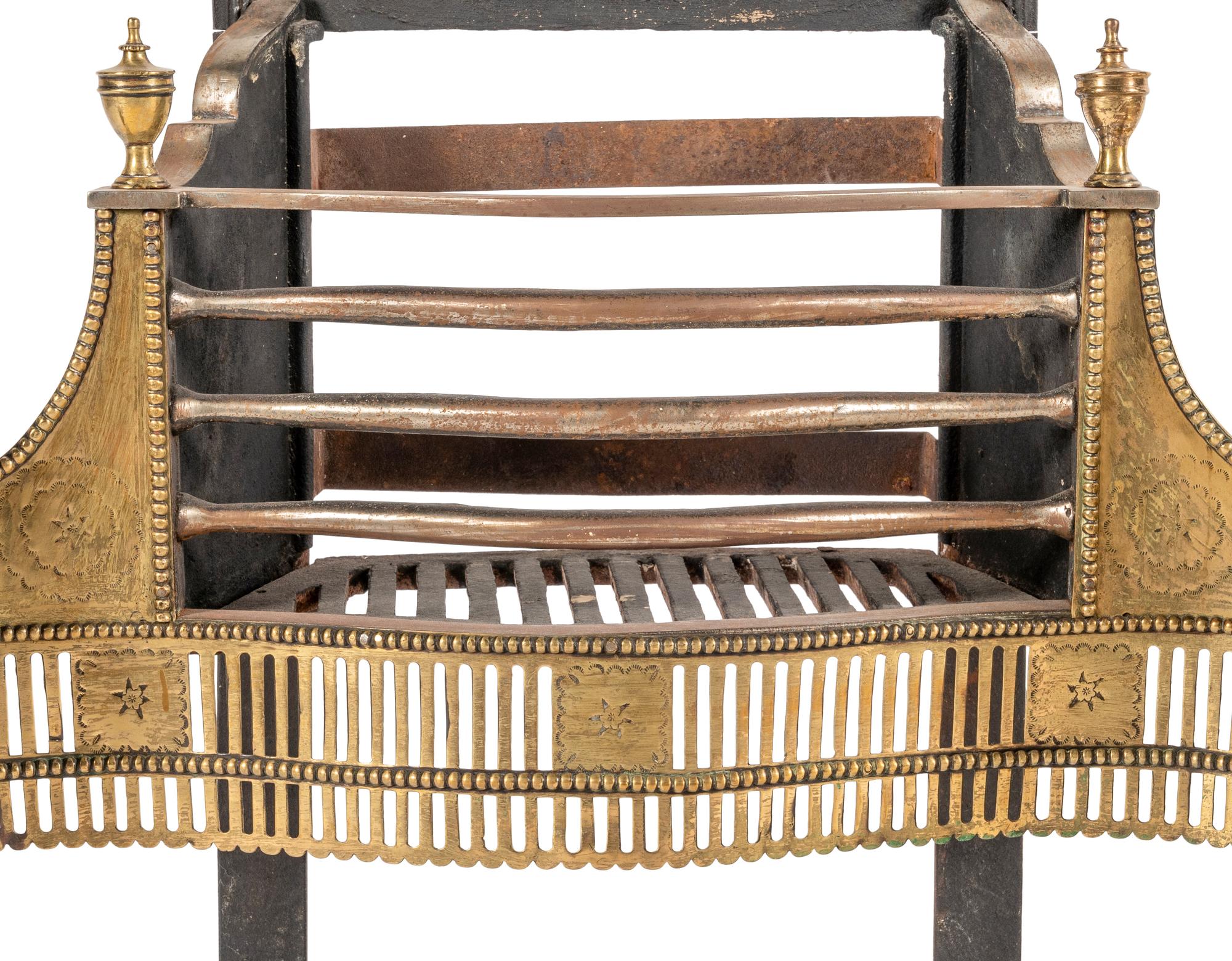 A George III Brass and Steel Firegrate