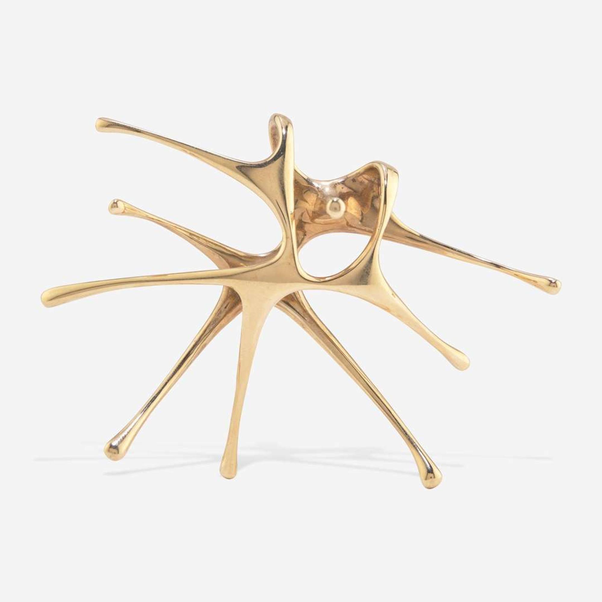 Donald Wright (American, 1930-2012) Gold Brooch, USA, circa 1980s