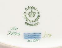 A Set of Eight Royal Copenhagen Flora Danica Porcelain Dinner Plates