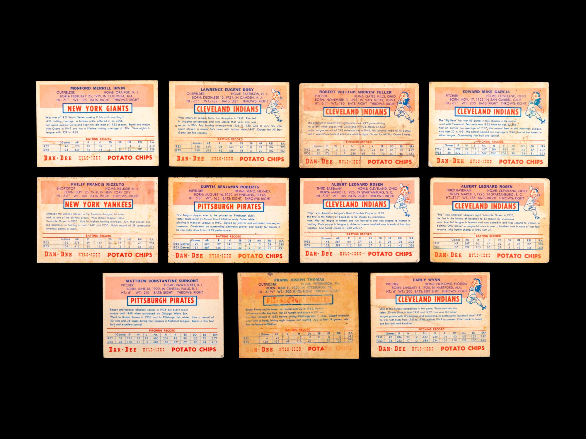 A Group of 11 1954 Dan-Dee Potato Chips Baseball Cards (Including Multiple Hall of Famers),