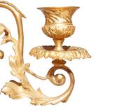 A Pair of English Gilt Bronze Candelabra