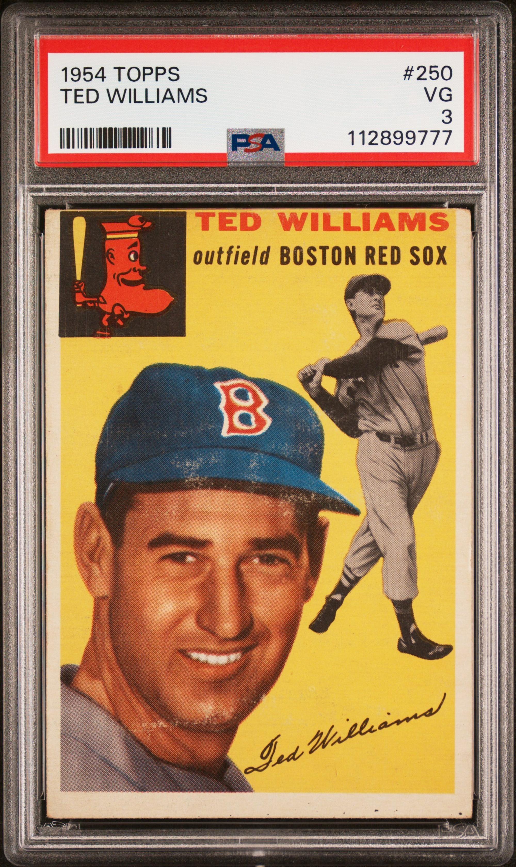 A 1954 Topps Ted Williams Baseball Card No. 250 (PSA 3 VG)